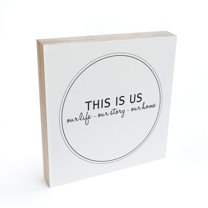 Holzbild zum Hinstellen - This is us - 15x15cm - WA295694