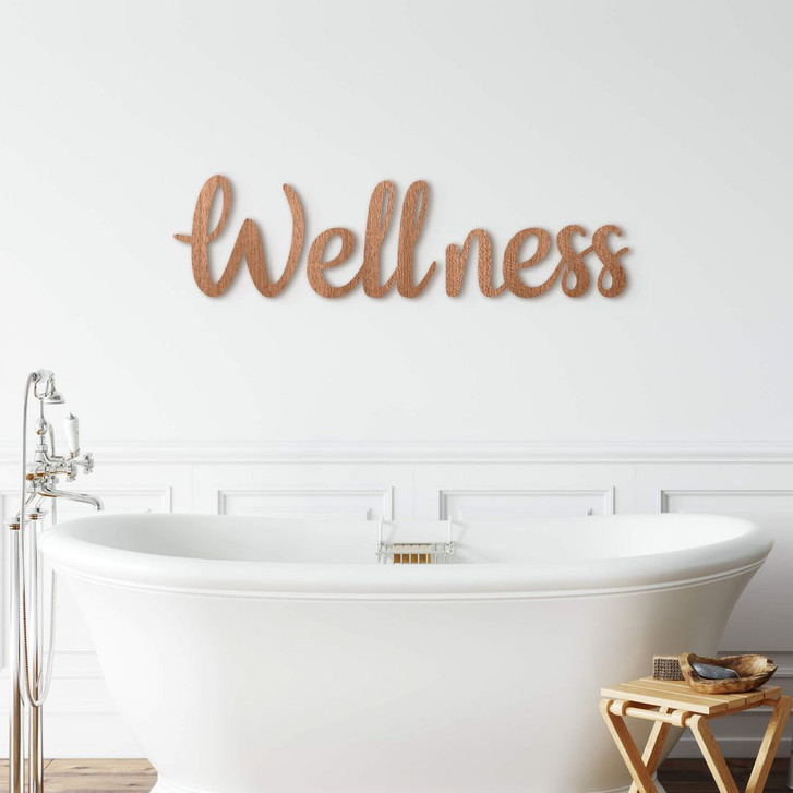 Holzbuchstaben 3D Schriftzug Wellness (3-teilig) - Mahagoni - WA355734