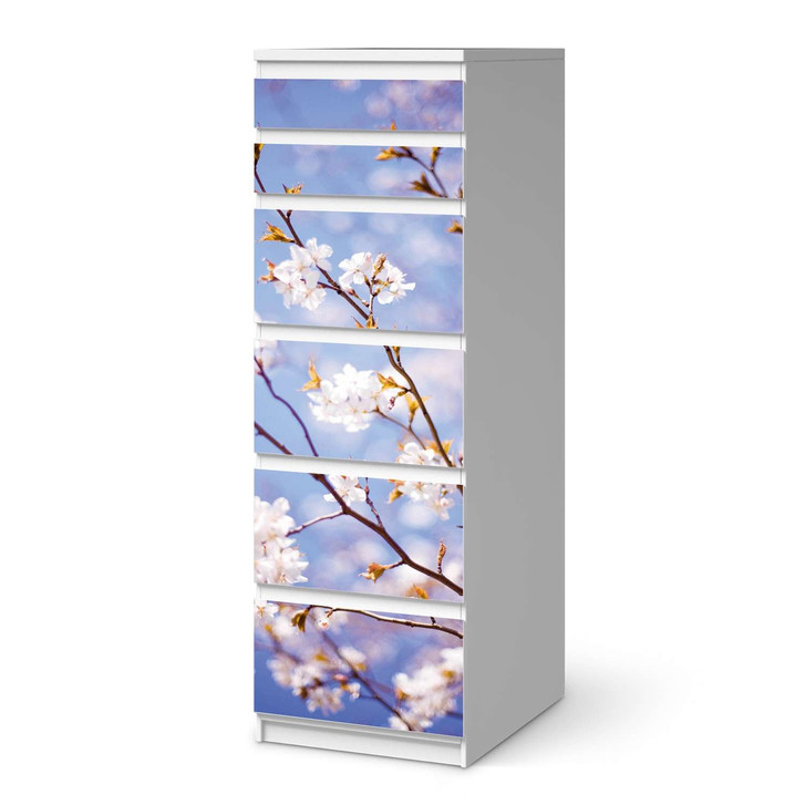 Klebefolie IKEA Malm Kommode 6 Schubladen (schmal) - Apple Blossoms - CR111594