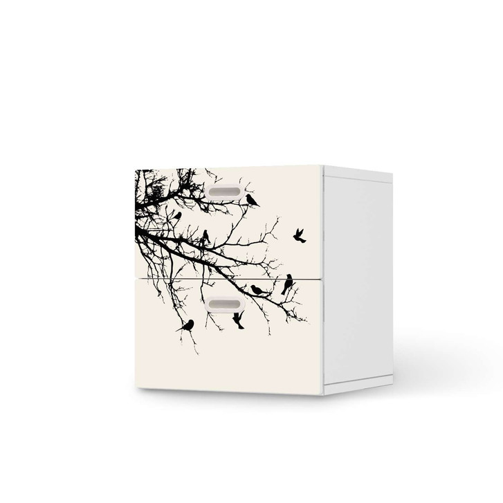 Klebefolie IKEA Stuva / Fritids Kommode - 2 Schubladen - Tree and Birds 1 - CR110134