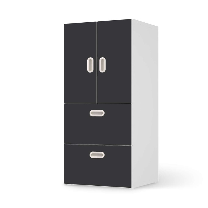 Möbelfolie IKEA Stuva / Fritids - 2 Schubladen und 2 kleine Türen - Grau Dark - CR117460