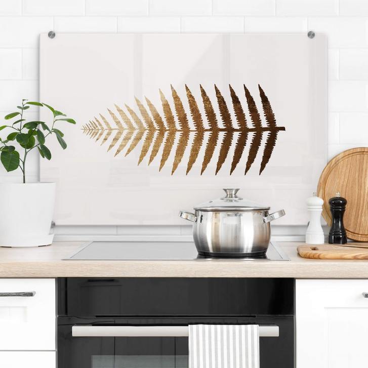 Spritzschutz Kubistika - Goldener Farn - WA312219