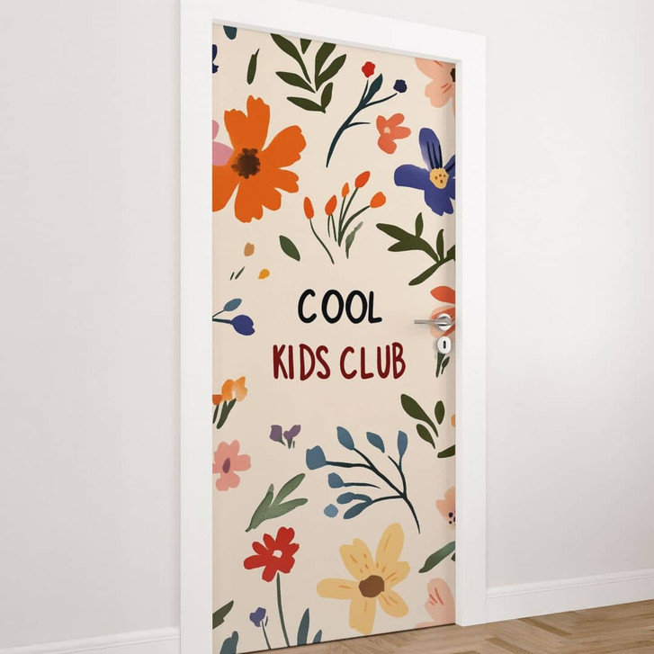 Türfolie Kinderzimmer - Cool Kids Club Bunte Blumen - Treechild - WA510037