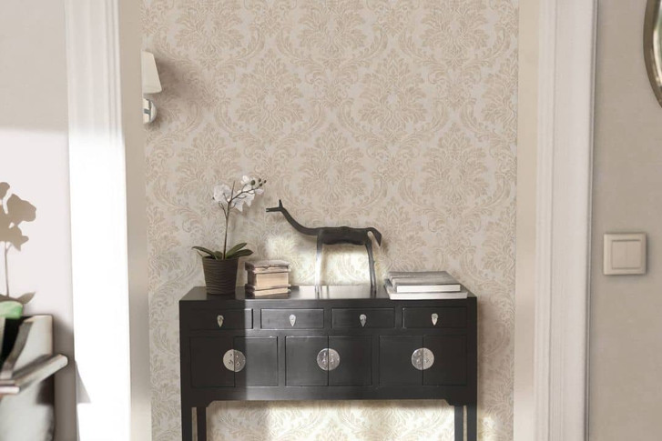Vliestapete Beige Ornamental für Wohnzimmer Schlafzimmer Büro marburg Tapete - WA445185