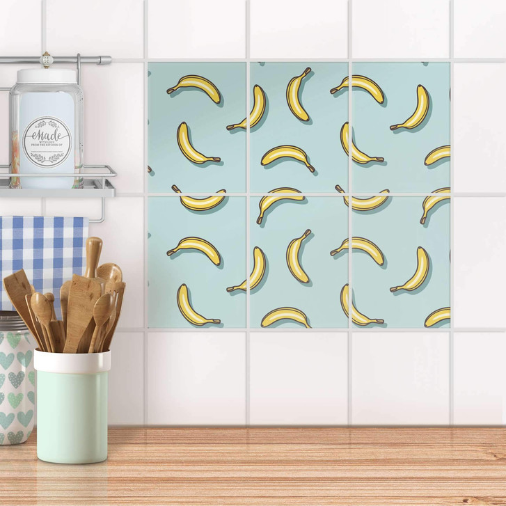 Fliesenaufkleber hoch - Hey Banana - 6er Set - CR100574