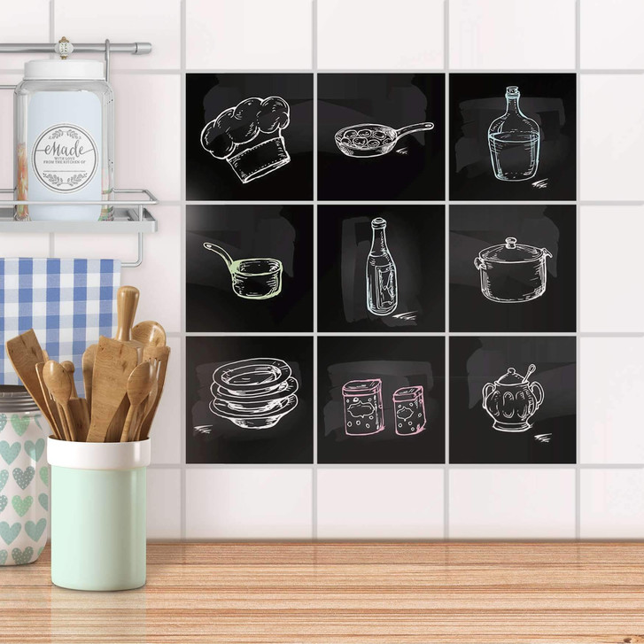 Fliesenaufkleber Set - Kochspass - CR101886