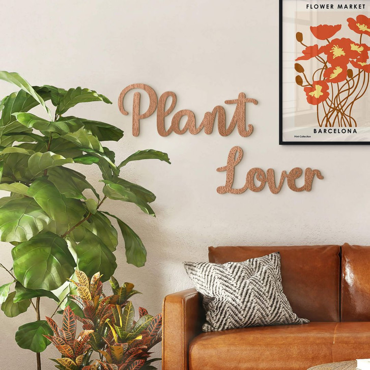 Holz-Deko 3D Schriftzug Plant Lover - Mahagoni - WA401974