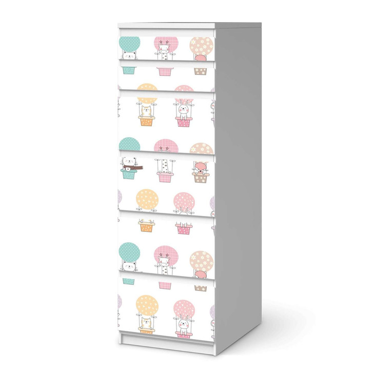 Klebefolie IKEA Malm Kommode 6 Schubladen (schmal) - Flying Animals - CR111632