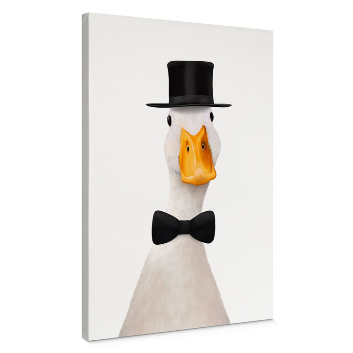 Leinwandbild Gentleman Gans mit Zylinder - Korenkova - WA511902