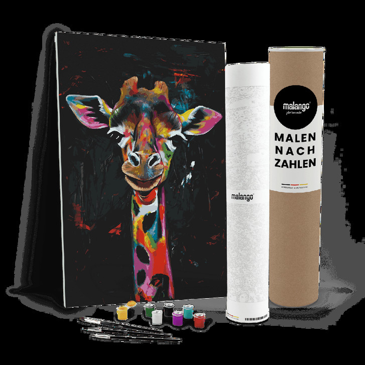 Malen nach Zahlen Leinwandbild - Giraffe ohne Rahmen -  60 x 90 cm - RS103321