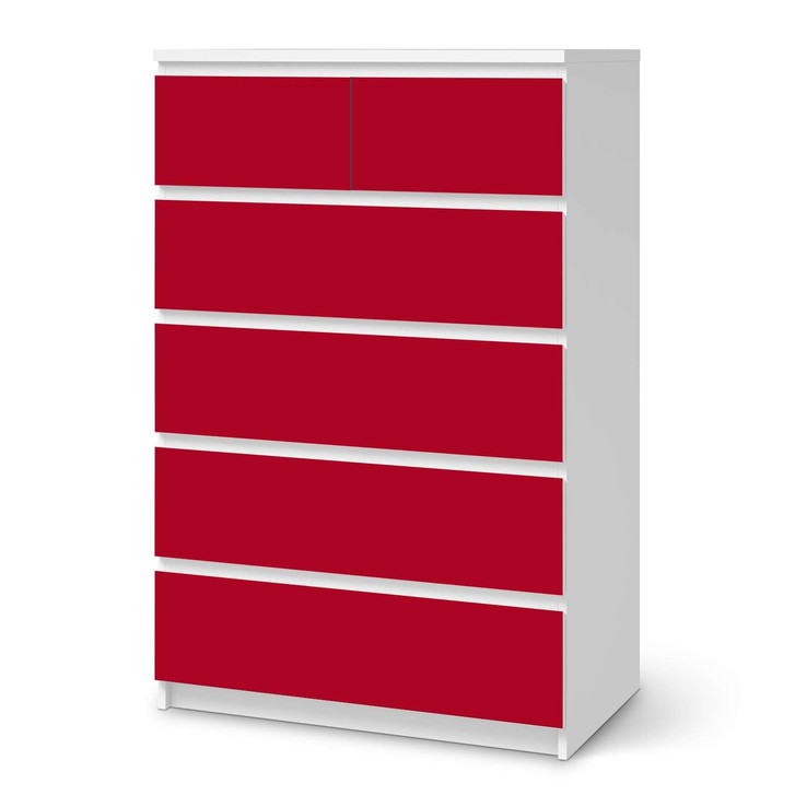 Möbel Klebefolie IKEA Malm Kommode 6 Schubladen (hoch) - Rot Dark - CR113777