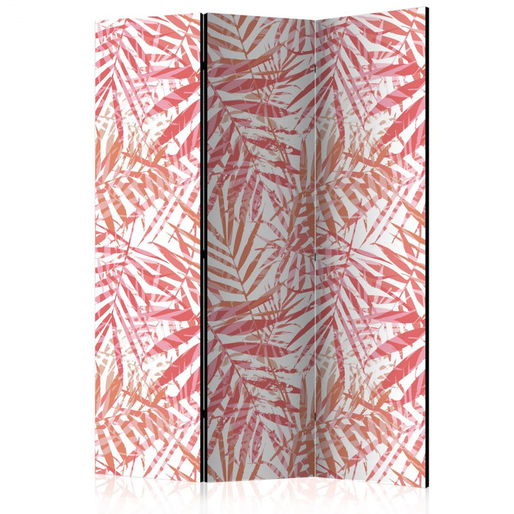 Paravent, Raumteiler freistehend, Trennwand - Palmenrot, 3-teilig - 135 x 172 cm - WA453885