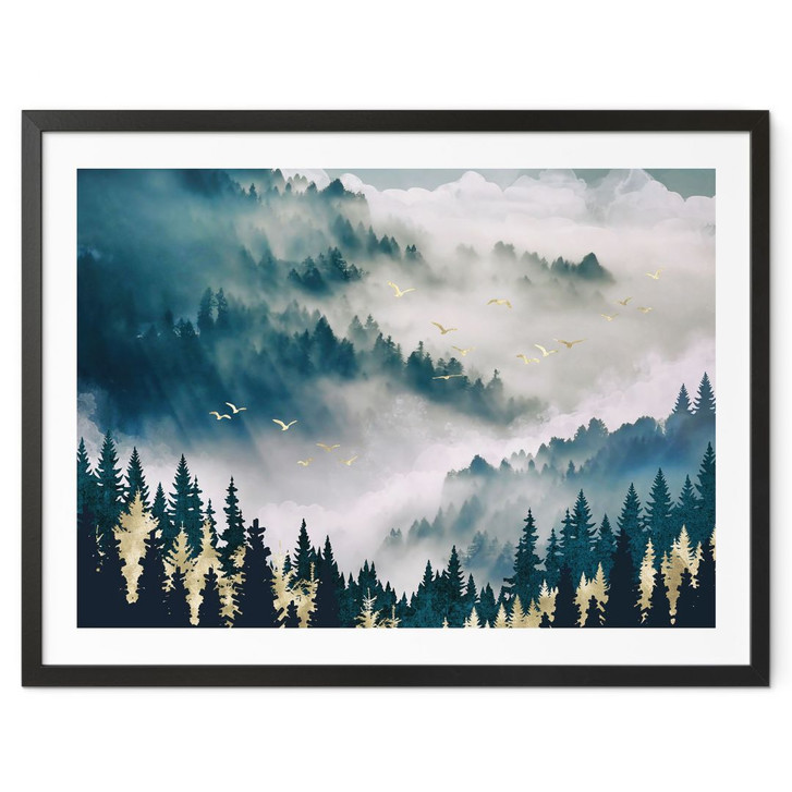 Poster Geheimnisvoller Nebel im Wald - SpaceFrog Designs - WA427961