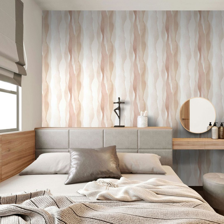 Vliestapete in Beige Abstrakte Streifenoptik Grafisch Modern - WA451112