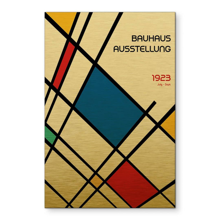 Wandbild mit Goldreffekt Retro Bauhaus Ausstellung 1923 - Retrodrome - Alu-Dibond - WA465119