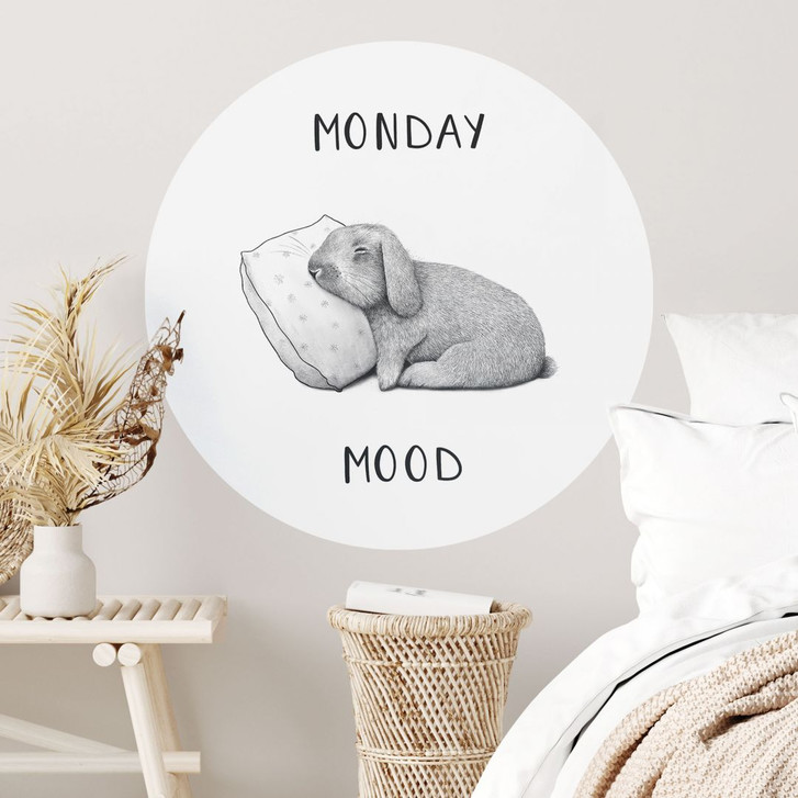 Wandtattoo Monday mood - Hase am Montagmorgen - Korenkova - Rund - WA434789