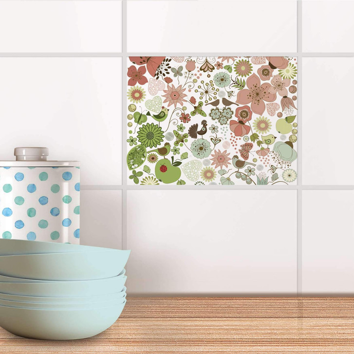 Fliesenfolie - Flower Pattern - CR104088