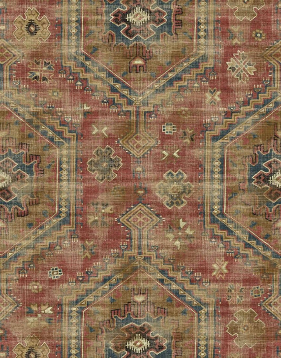 Fototapete Wandtapete mit Motiv Vintage Orientteppich Muster in Rot Blau Beige 2.7 x 2.12 m - WA505153