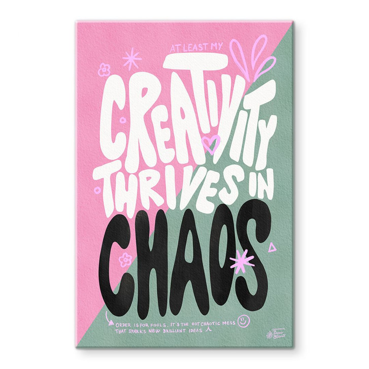 Glasbild Creativity thrives in Chaos - Bloom - WA399986