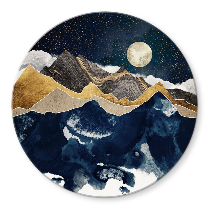 Glasbild Sternenhimmel im Winter - SpaceFrog Designs - Rund - WA416935