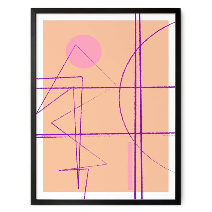 Poster Abstrakte Linien auf orangem Hintergrund - Treechild - WA408975