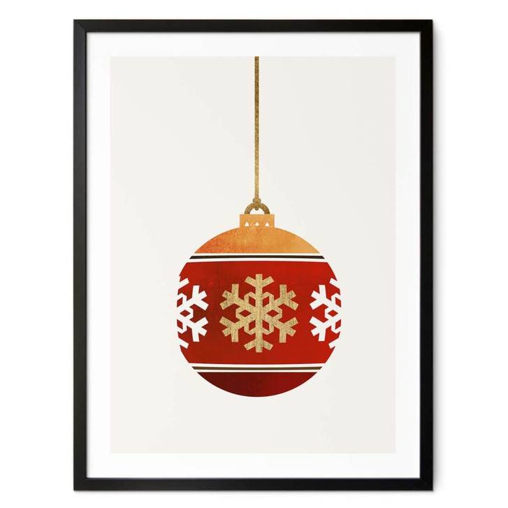 Poster Kubistika - Weihnachtskugel mit Schneeflocken - WA349254