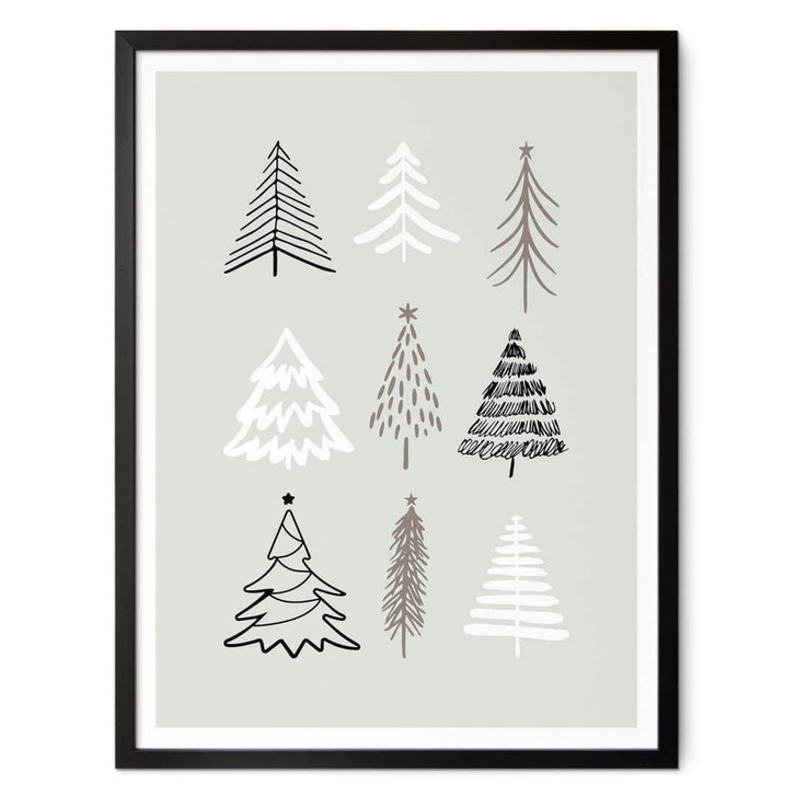 Poster Weihnachten - Tannenbäume Illustration - Kristina - WA406188
