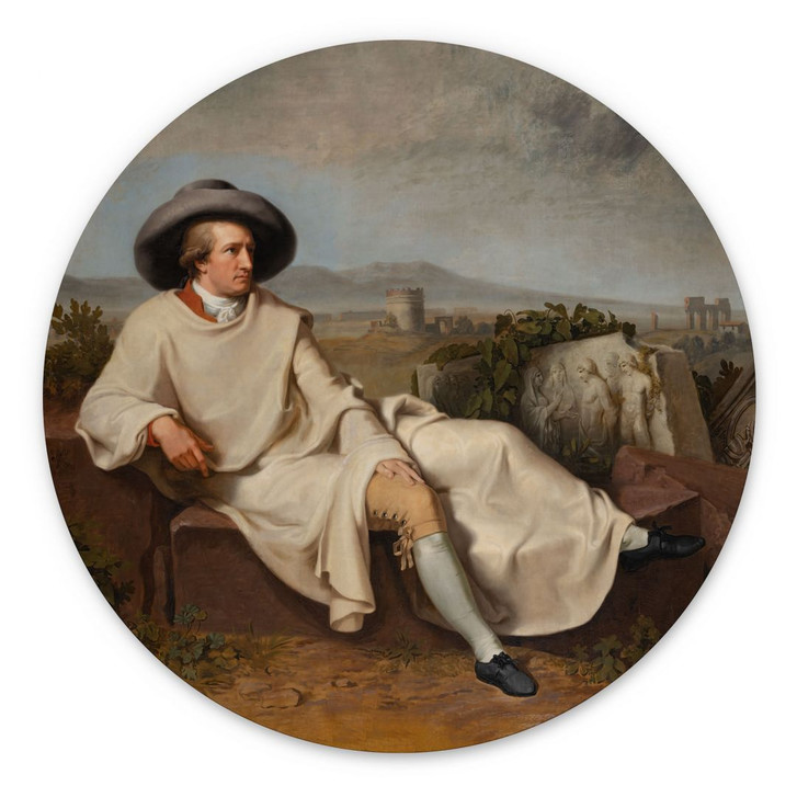 Wandbild Tischbein - Goethe in der römischen Campagna - Alu-Dibond Rund - WA458609