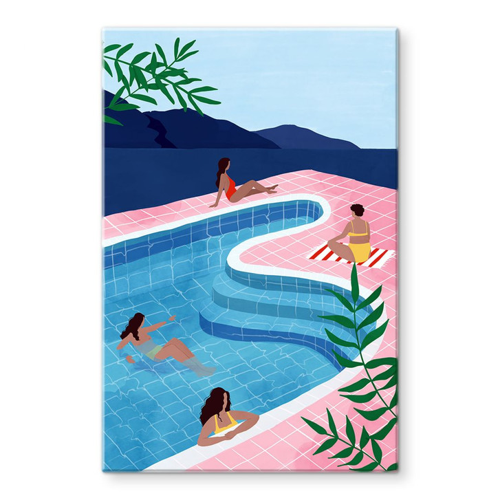 Glasbild Entspannen am Pool - Tomljanovic - WA399829