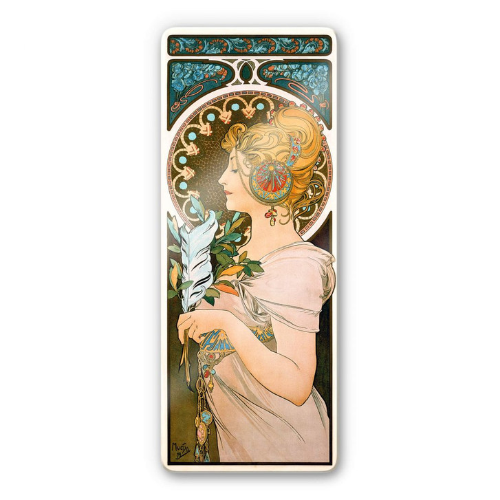 Glasbild Mucha - Die Feder - WA232337