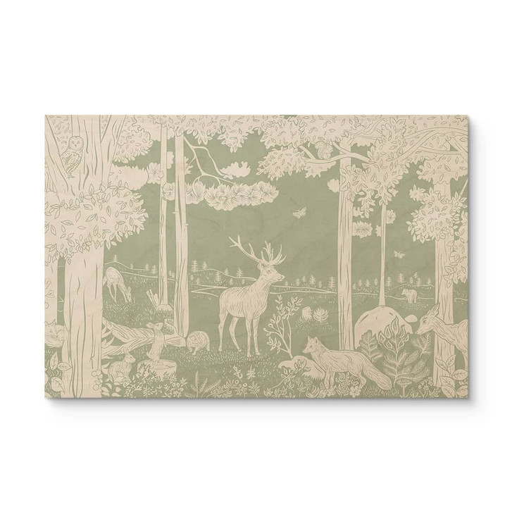 Holzbild Waldidylle in Grün - Oase für Wildtiere - Kikki Belle - WA437099