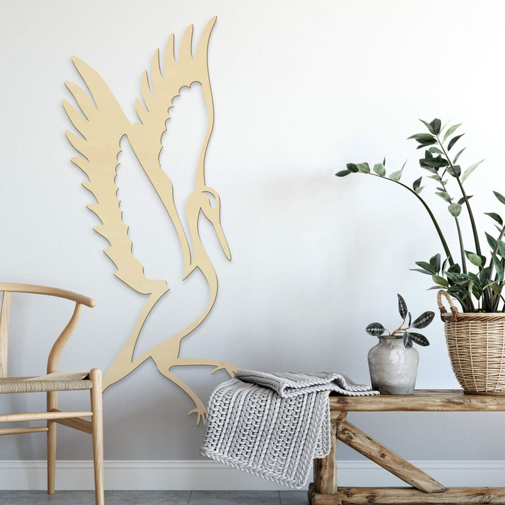 Holzkunst Pappel - Kranich stehend - WA245398