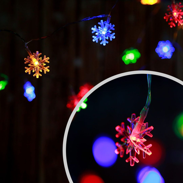 LED Lichterkette Schneeflocke mehrfarbig - WA327127