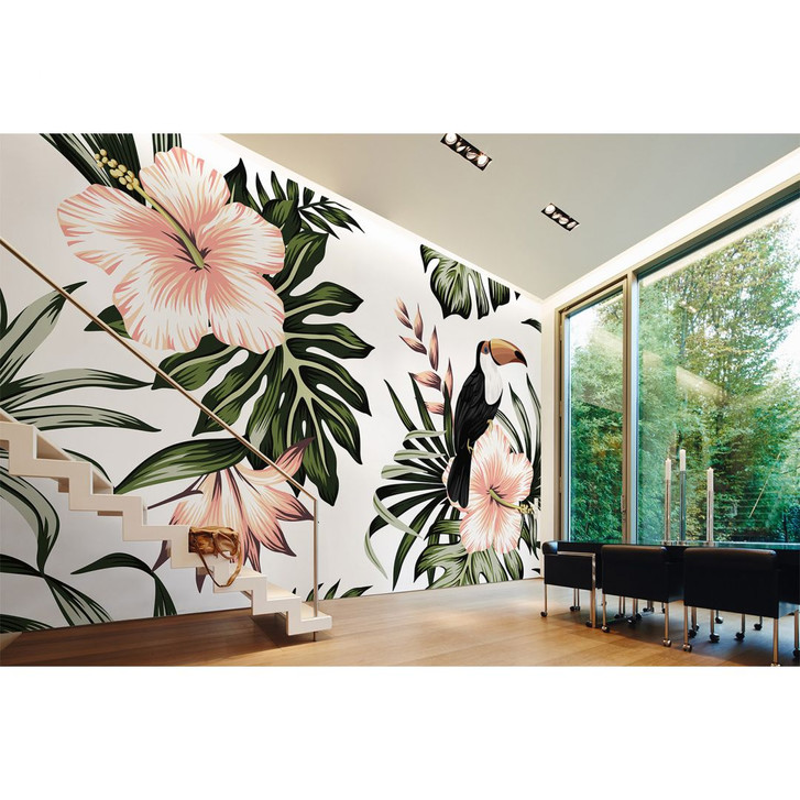 Livingwalls Fototapete Designwalls Toucan Blumen - WA296412