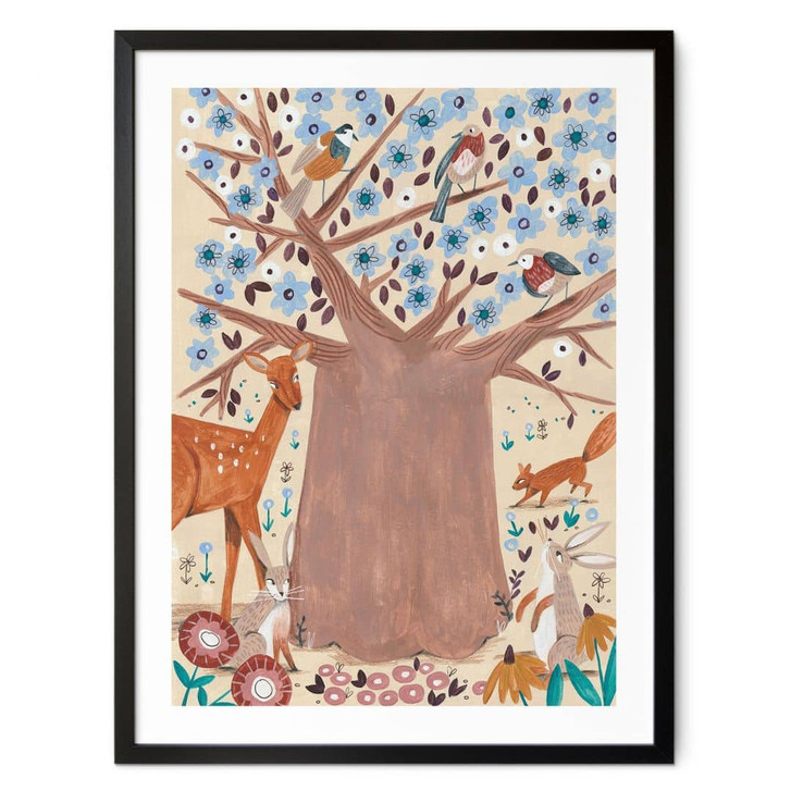 Poster Lebensbaum mit Waldtieren - Bonne Müller - WA407276
