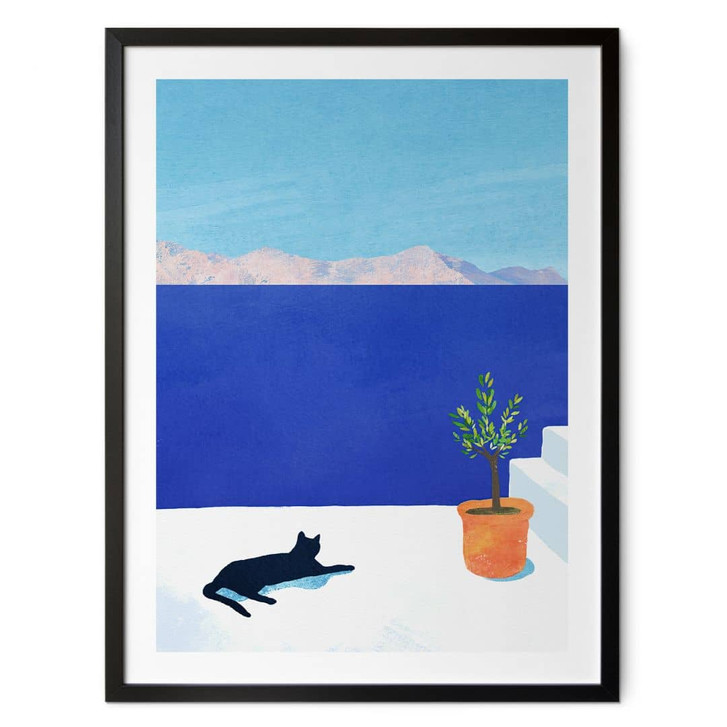 Poster Sommermotiv - Siesta mit Katze am Meer - Rivers - WA473766