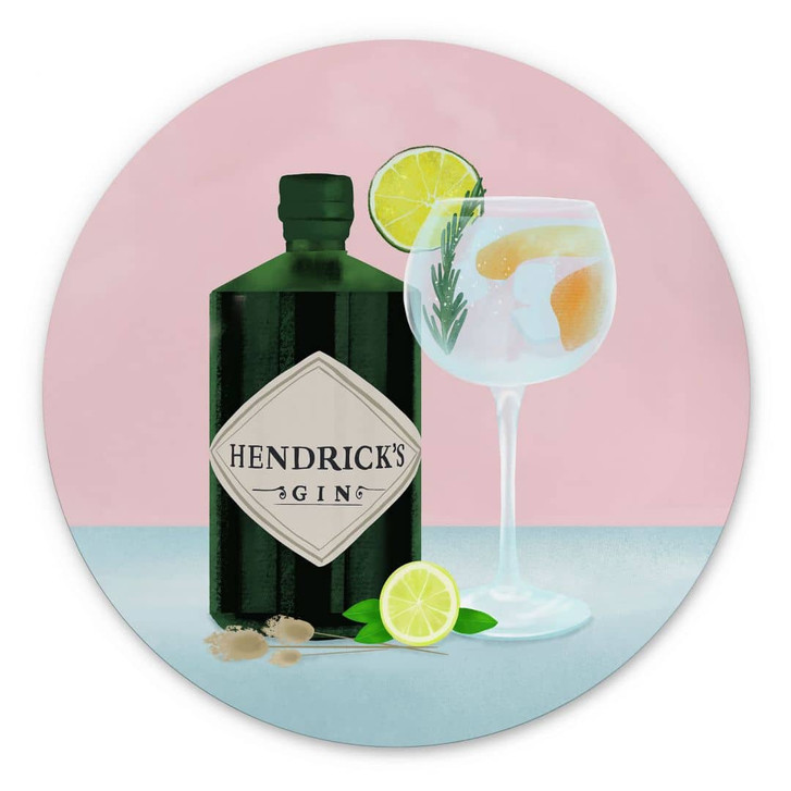 Wandbild Gin Tonic Cocktail - Lizde - Alu-Dibond - Rund - WA415794