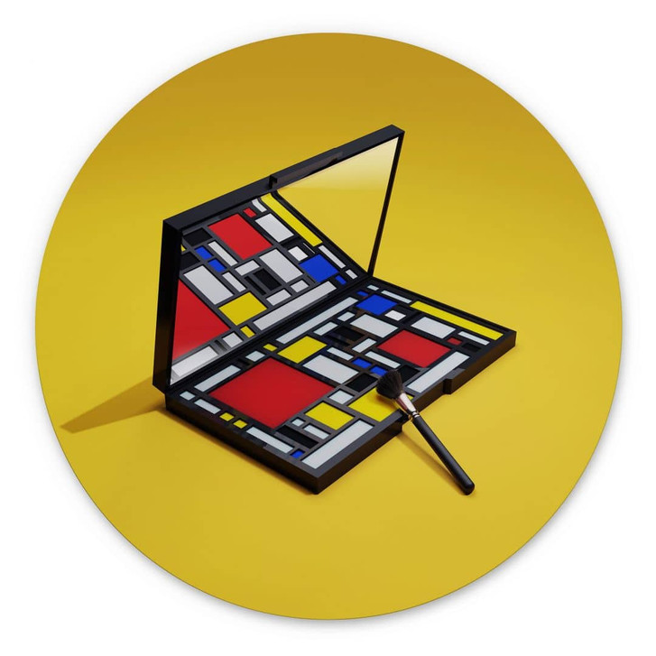 Wandbild Make-Up Palette im Stil von Piet Mondrian - Pozdniakov - Alu-Dibond - Rund - WA415760