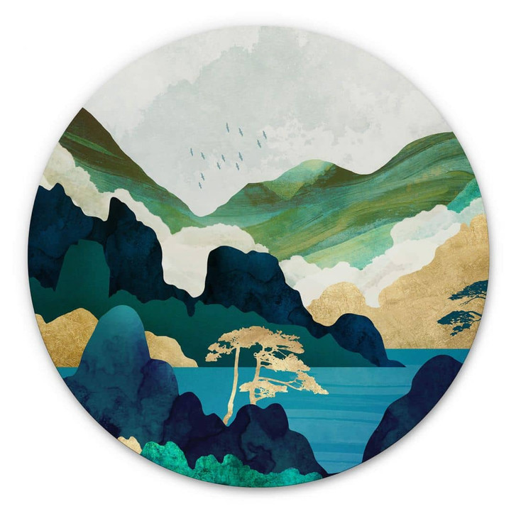 Alu-Dibond SpaceFrog Designs - In den Bergen - Rund - WA344934