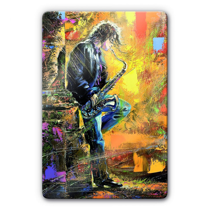 Glasbild Guy playing a Saxophone - WA123445