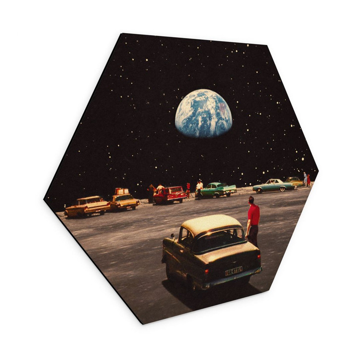 Hexagon Wandbild Blick auf die Erde vom Weltall - Alu-Dibond - Taudalpoi - WA393784