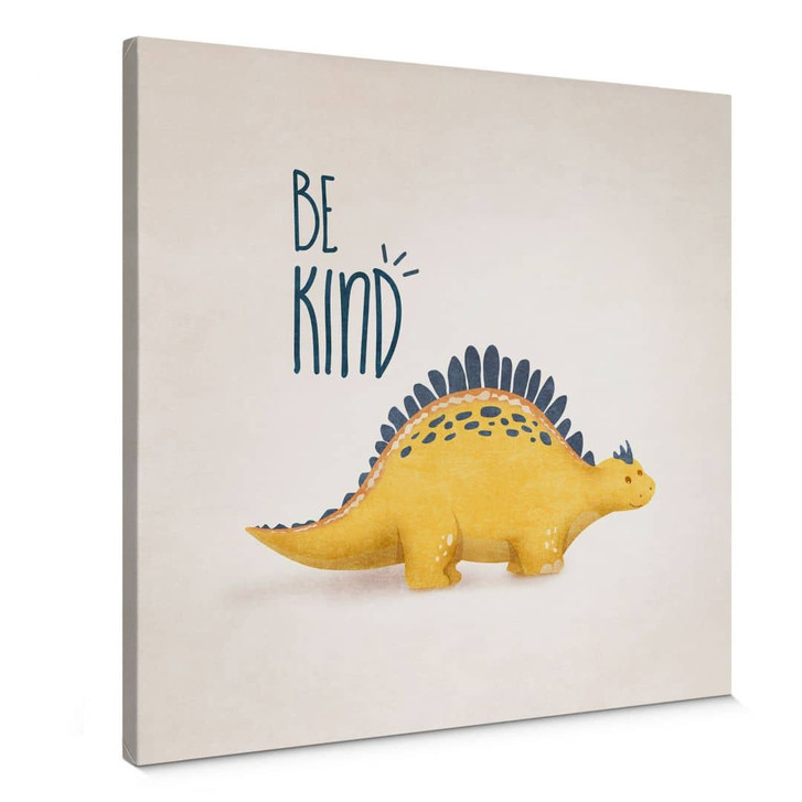 Leinwandbild Dino Be Kind - Stegosaurus - Tunaboylu - Quadratisch - WA403131