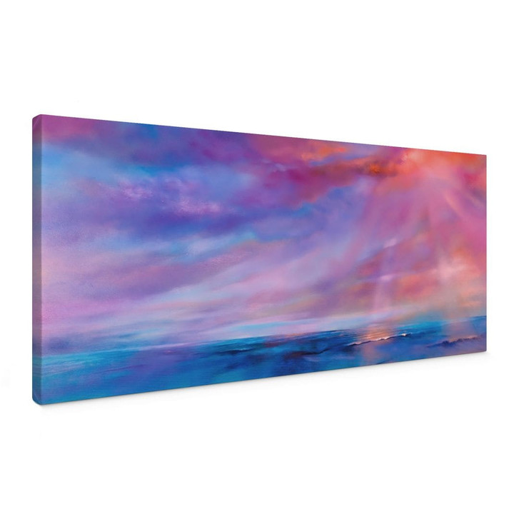 Leinwandbild Leuchtender Abendhimmel am Meer - Schmucker - Panorama - WA497124