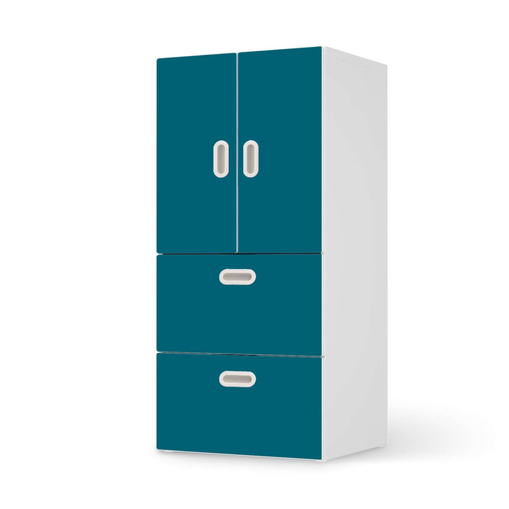 Möbelfolie IKEA Stuva / Fritids - 2 Schubladen und 2 kleine Türen - Türkisgrün Dark - CR117519