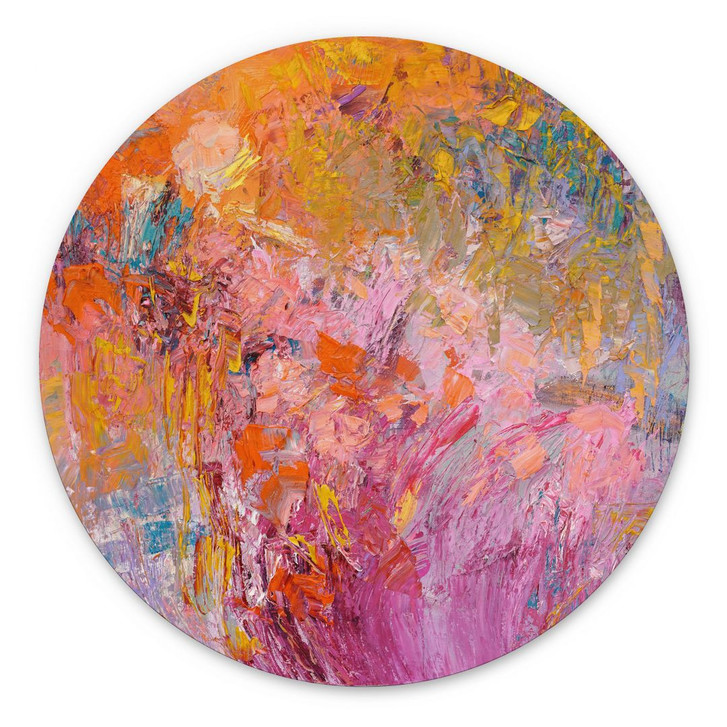 Wandbild Abstrakter bunter Rosengarten - Fagan - Alu-Dibond - Rund - WA422228
