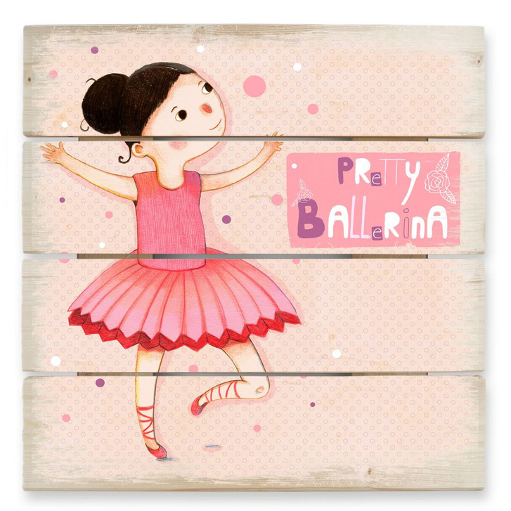 Holzbild Loske - Pretty Ballerina - 40 x 41.5 cm - WA132269