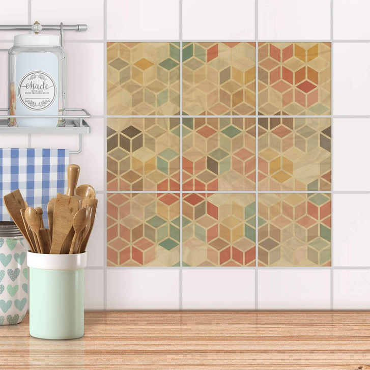 Klebefliesen - 3D Retro - 9er Set - CR107730