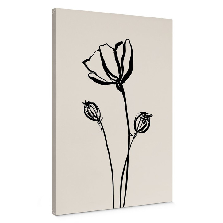 Leinwandbild Line Art Mohnblume - Cats & Dotz - WA496398