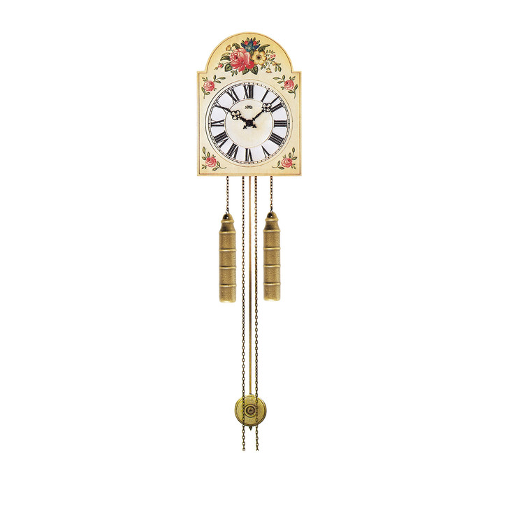 Mechanische Uhr mit Pendel Holzgehäuse bemalt - UG100562
