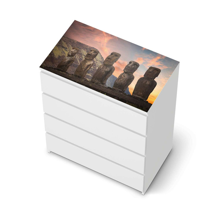 Möbelfolie IKEA Malm Kommode 4 Schubladen oben - Easter Island - CR116456